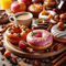 Food Donuts In Glaze Digital Illustration Digital Picture Four Pictures PNG File RAR Folder 1