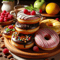 Food Donuts In Glaze Digital Illustration Digital Picture Four Pictures PNG File RAR Folder 3