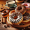 Food Donuts In Glaze Digital Illustration Digital Picture Four Pictures PNG File RAR Folder 4