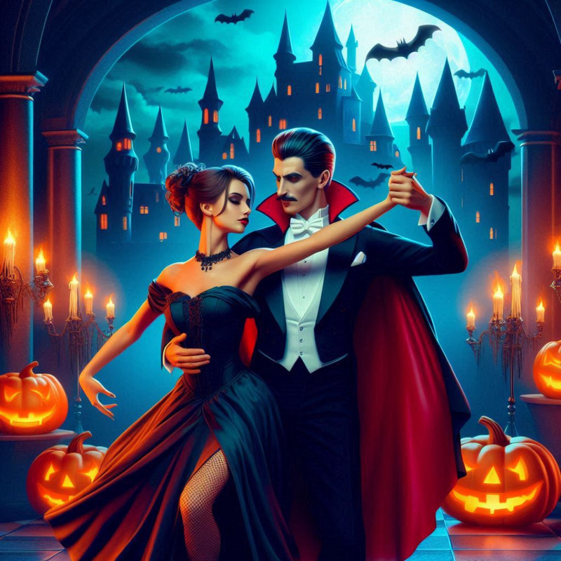 Halloween Count DraculaWitch Tango Digital Picture Digital Image PNG File 0