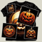 Halloween Pumpkin Digital Illustration Four Pictures Illustration For Sublimation PNG File Zip Folder 1 Option 0