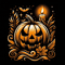 Halloween Pumpkin Digital Illustration Four Pictures Illustration For Sublimation PNG File Zip Folder 1 Option 4