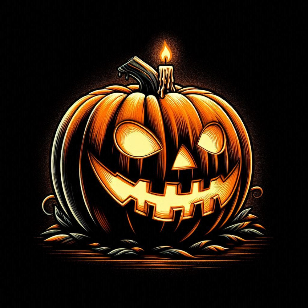 Halloween Pumpkin Digital Image Four Pictures Illustration For Sublimation PNG File Zip Folder 2nd Option 2