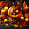 Halloween Pumpkin Digital Illustration Four Images Clip Art PNG File Zip Folder 1 2