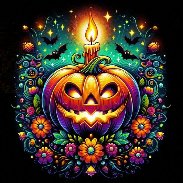 Halloween Pumpkin Digital Illustration Four Images Clip Art PNG File Zip Folder2 1