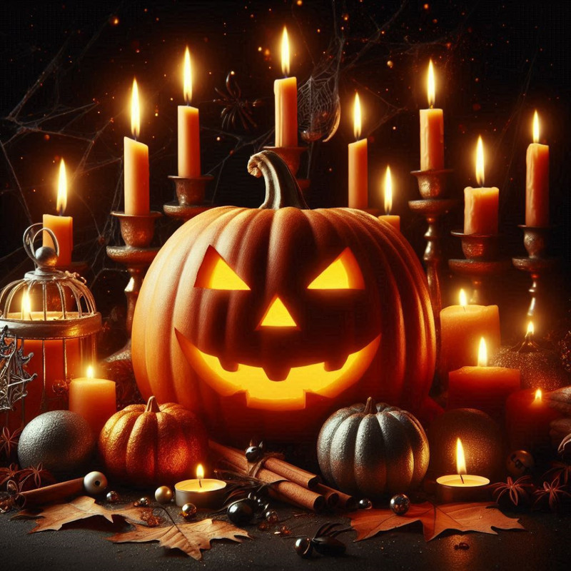 Halloween Pumpkin Digital Illustration Four Images Clip Art PNG File Zip Folder3 1