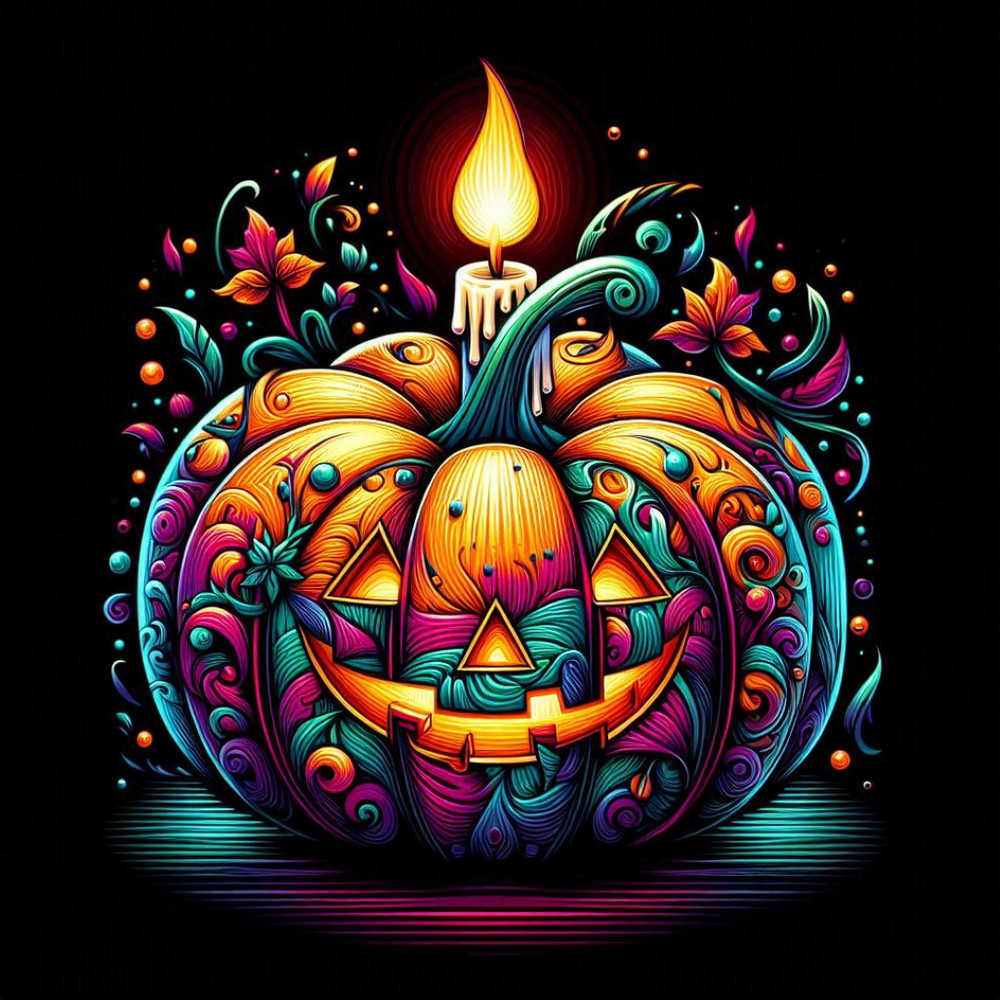 Halloween Pumpkin Digital Illustration Four Images Clip Art PNG File Zip Folder3 3