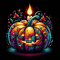 Halloween Pumpkin Digital Illustration Four Images Clip Art PNG File Zip Folder3 3
