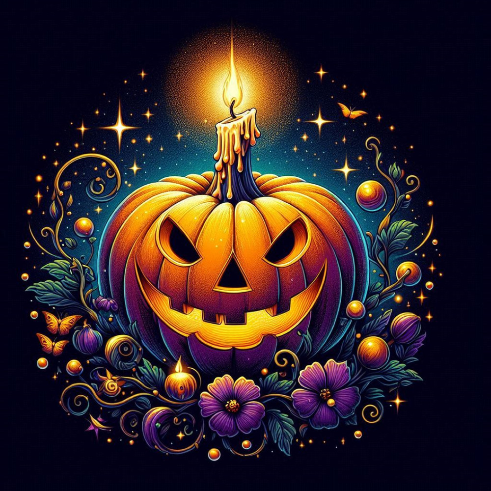 Halloween Pumpkin Digital Illustration Four Images Clip Art PNG File Zip Folder3 4