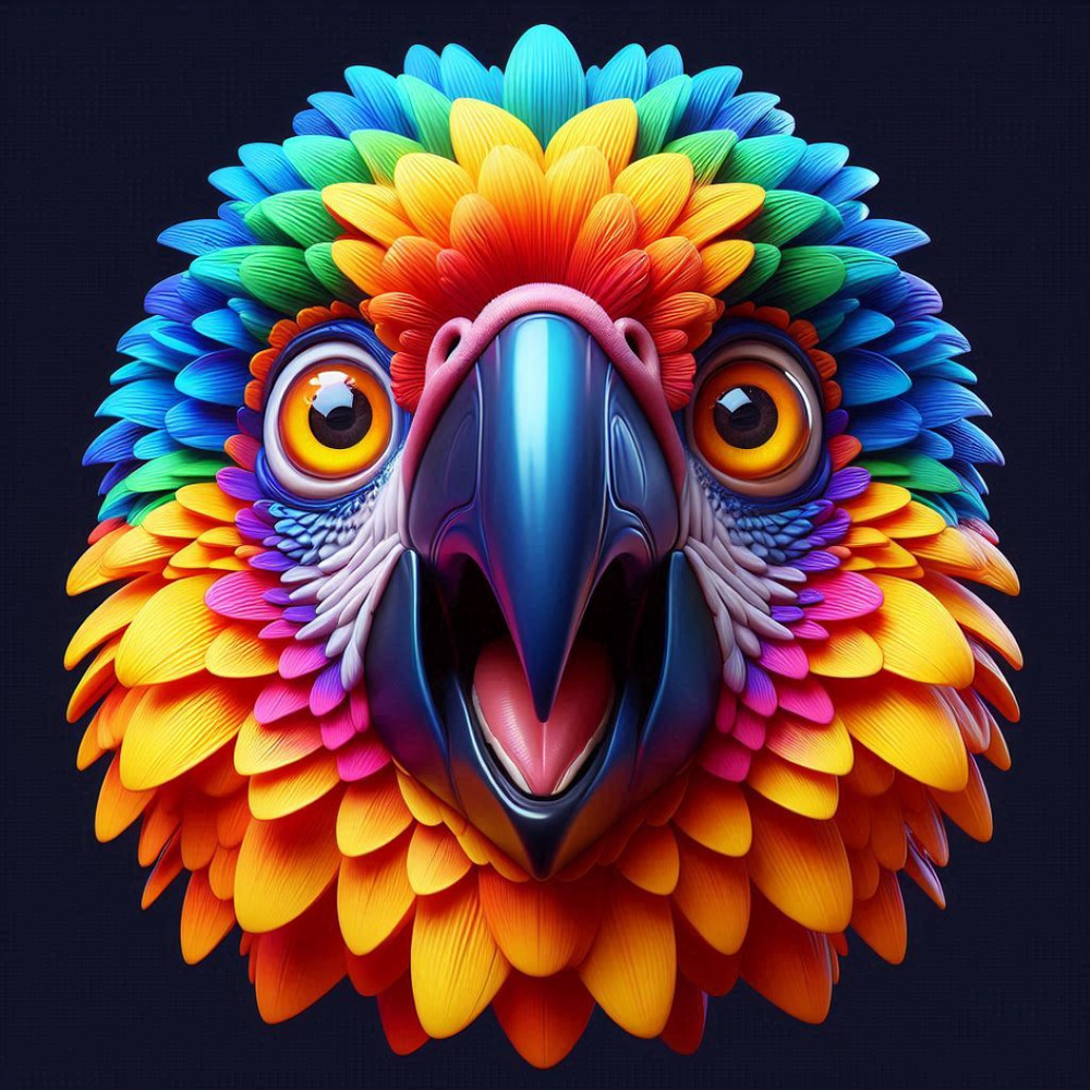 Smart Parrot Face For Sublimation Digital Illustration Digital Picture PNG File 0