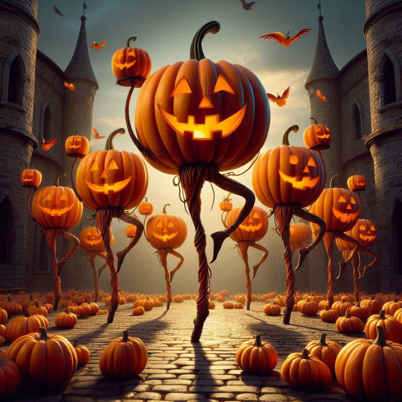 Pumpkin Dance Digital Illustration Digital Picture PNG File 0