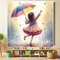 Girl With An Umbrella Dancing In The Rain Digital Illustration Digital Picture PNG File 0