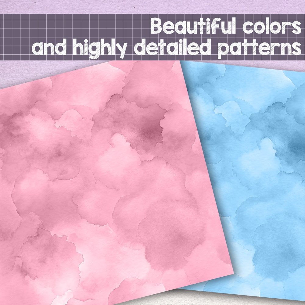 WATERCOLOR SPLASHES Seamless PATTERNS Watercolor Stains In Pastel Tones Pastel Watercolor Splashes Textures 4