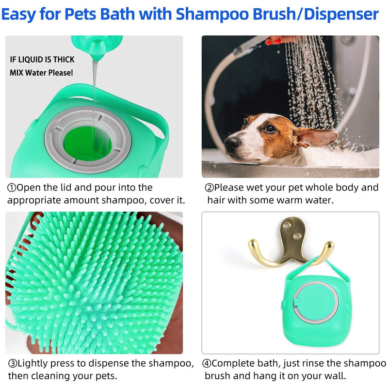 Pet Dog Shampoo Massager Brush Cat Massage Comb Grooming Scrubber Shower Brush For Bathing Short Hair Care 1
