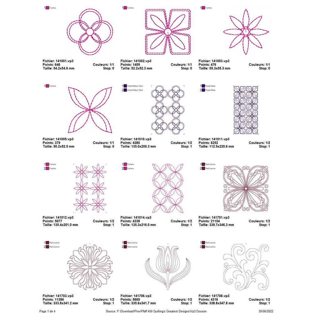 PFAFF Collection 450 Quiltings Greatest Designs 1