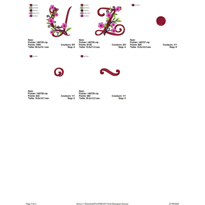 PFAFF Collection 407 Floral Monograms 4
