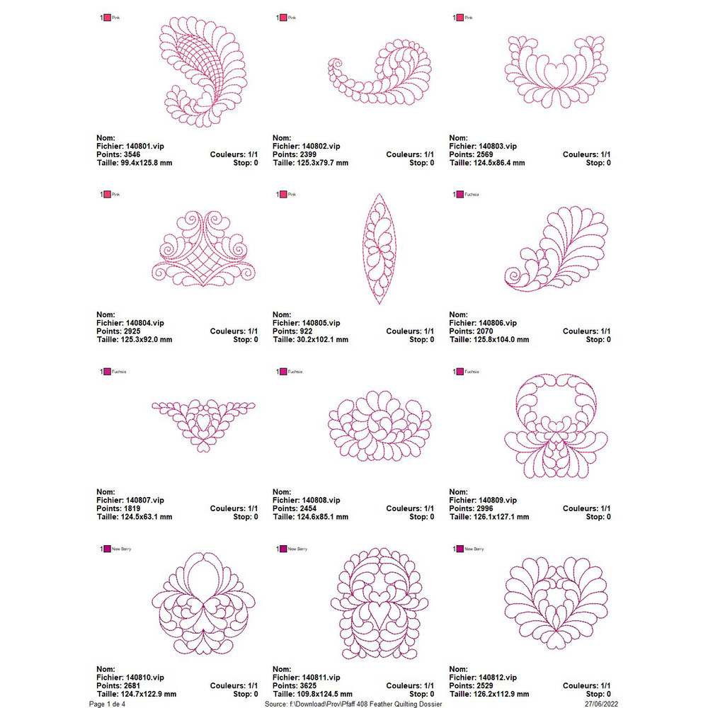 PFAFF Collection 408 Feather Quilting 1