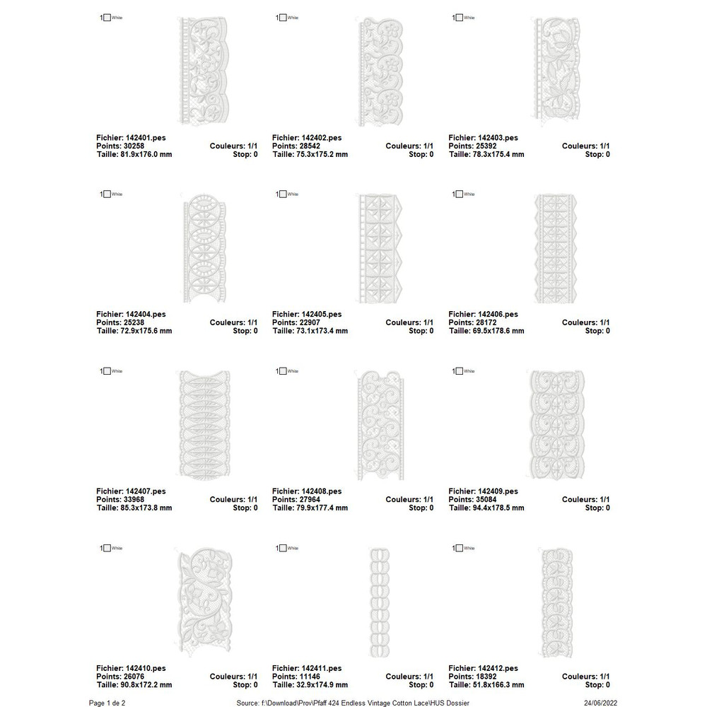PFAFF Collection 424 Endless Vintage Cotton Lace 1