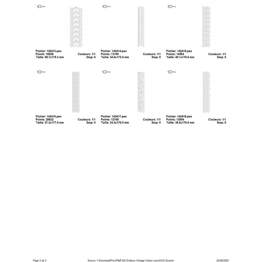 PFAFF Collection 424 Endless Vintage Cotton Lace 2