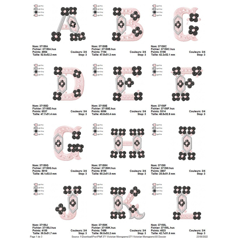 PFAFF Collection 371 Victorian Monogram 3