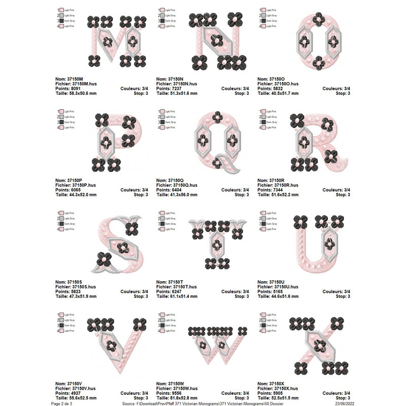 PFAFF Collection 371 Victorian Monogram 4