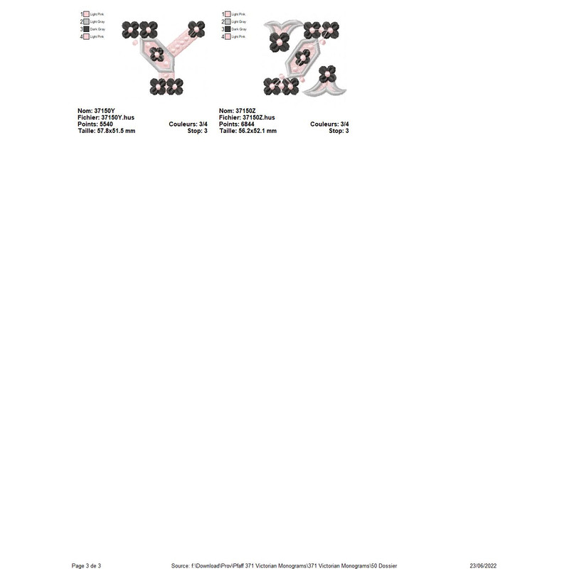 PFAFF Collection 371 Victorian Monogram 5