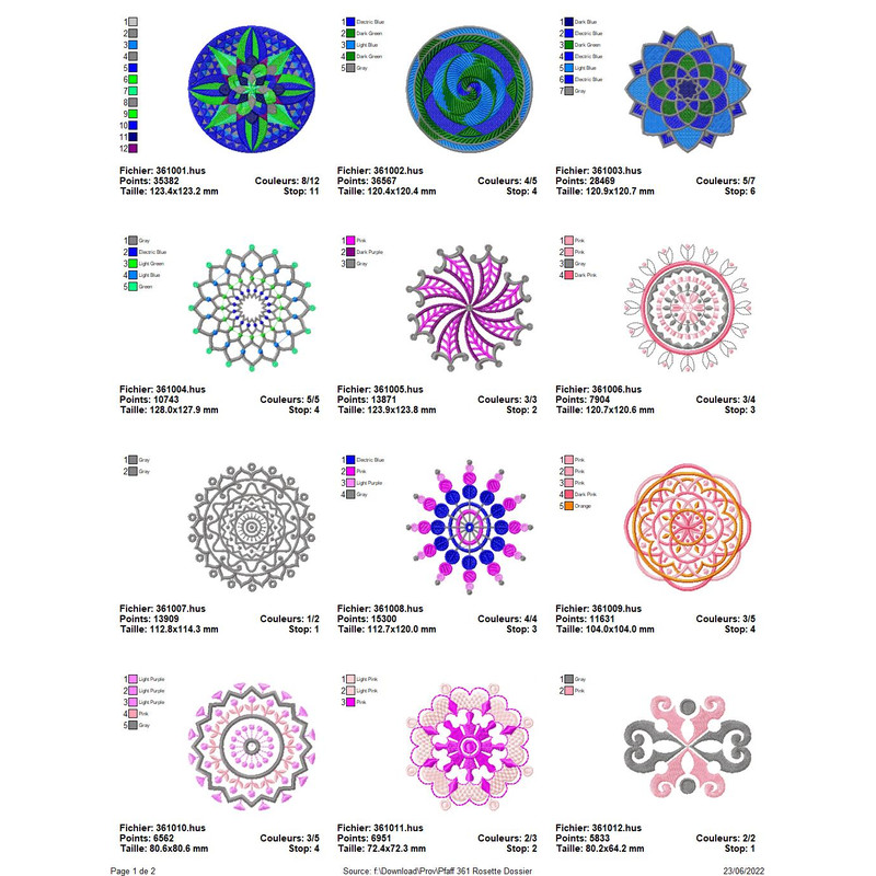 PFAFF Collection 361 Rosette 1