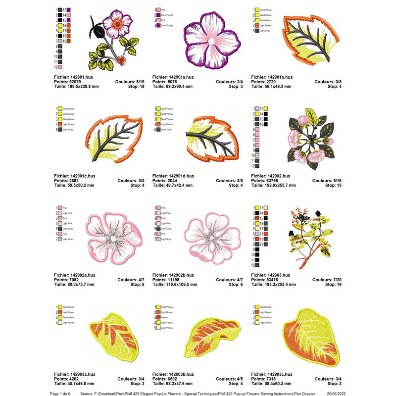 PFAFF Collection 429 Elegant Pop Up Flowers 1