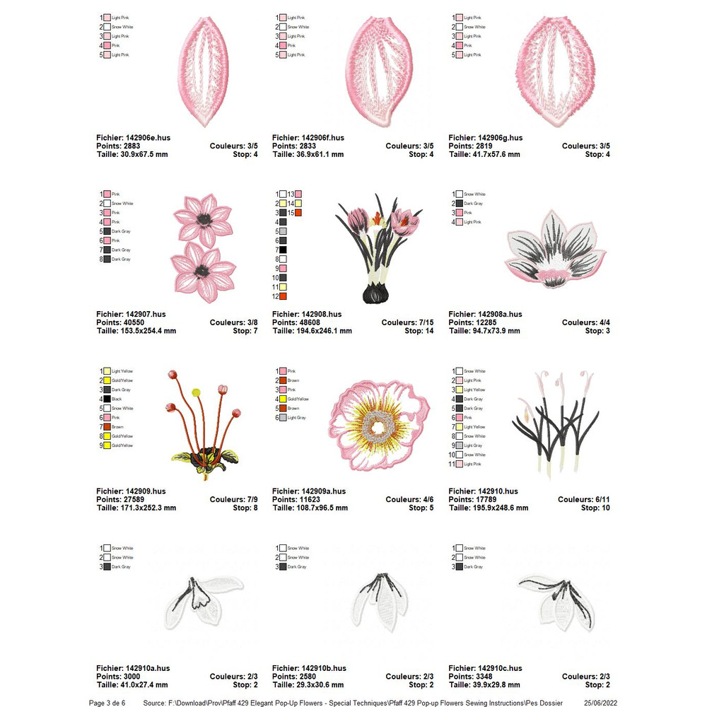 PFAFF Collection 429 Elegant Pop Up Flowers 3