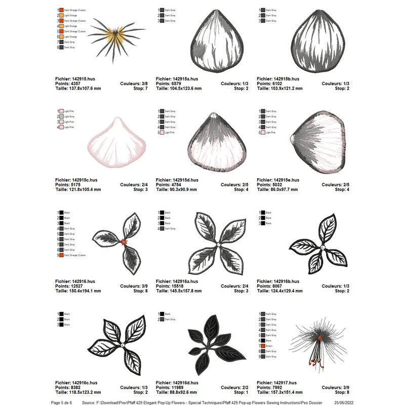 PFAFF Collection 429 Elegant Pop Up Flowers 5