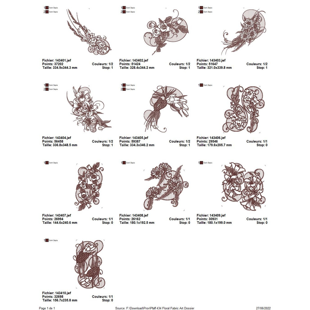 PFAFF Collection 434 Floral Fabric Art 2