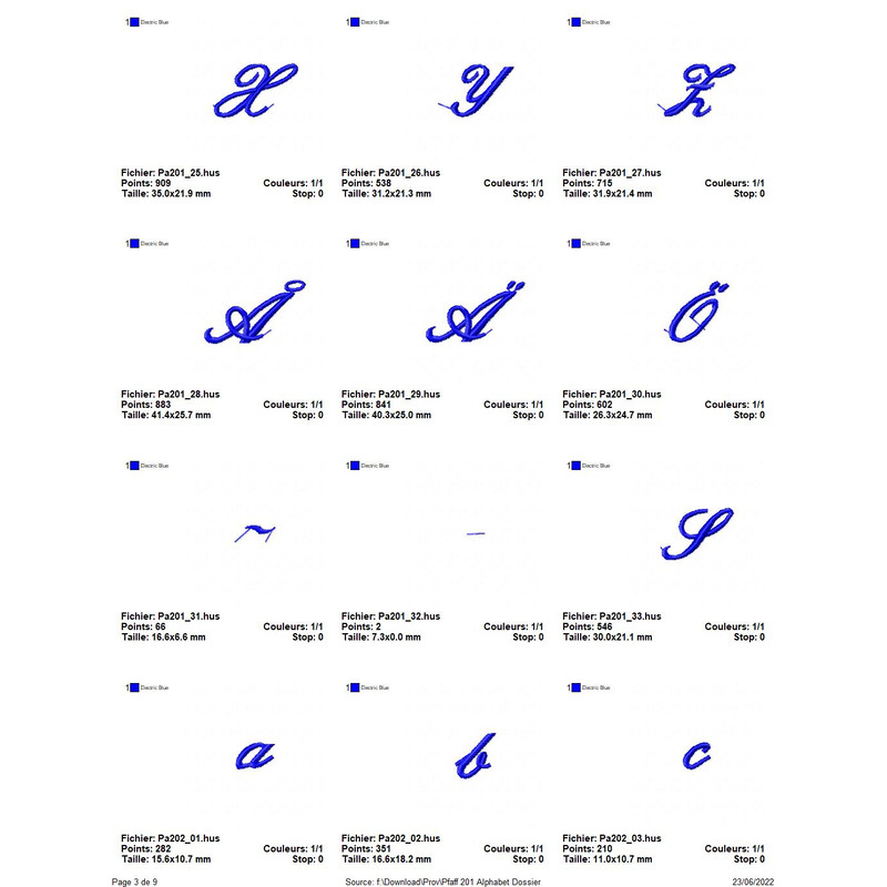 PFAFF Collection 201 Alphabet 2