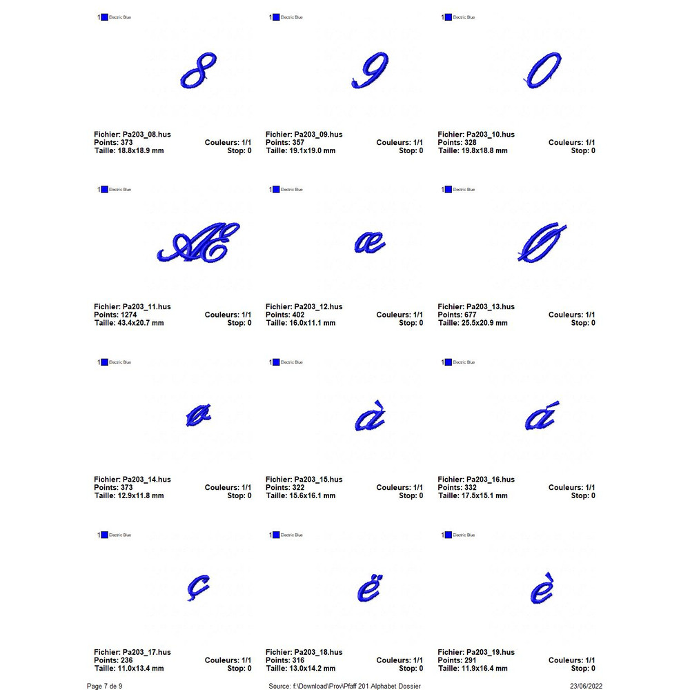 PFAFF Collection 201 Alphabet 6