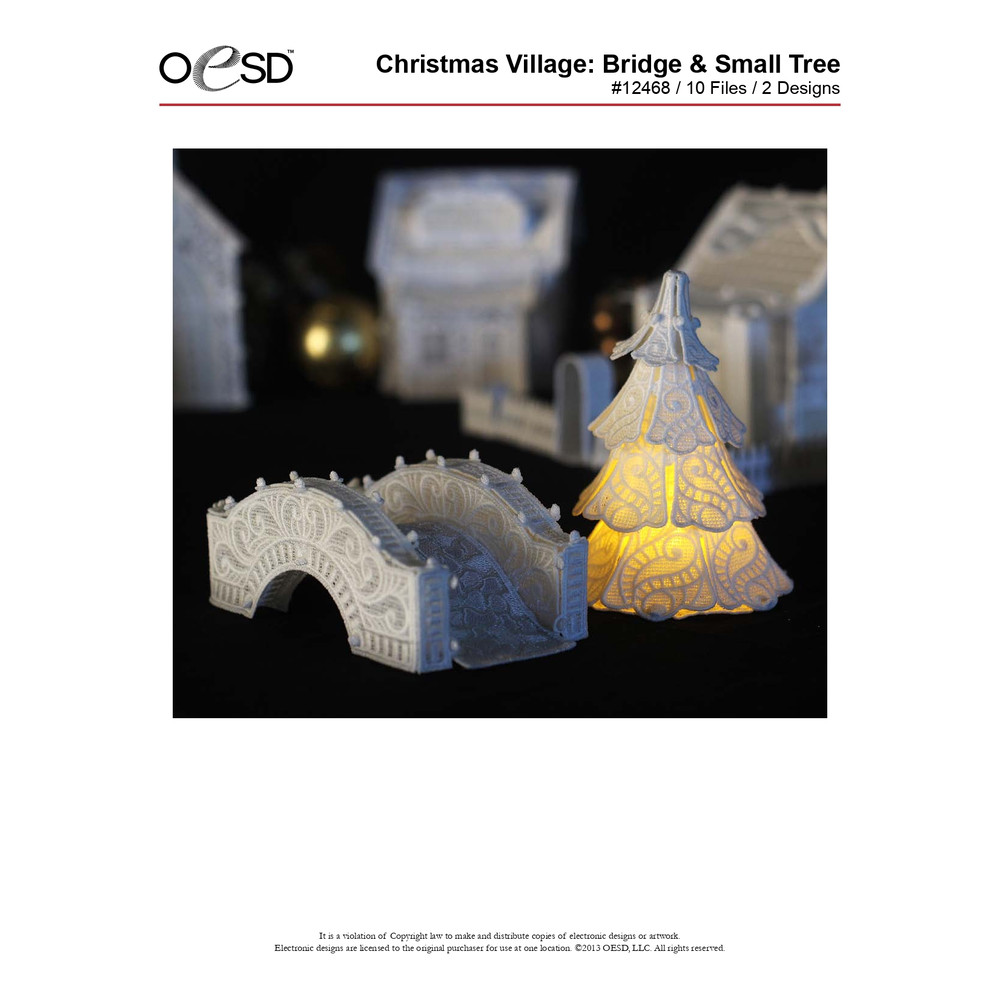 OESD 12468 Christmas Village Bridge And Small Tree 0