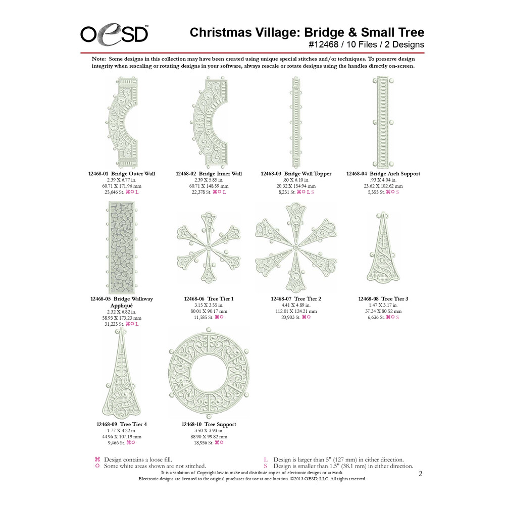 OESD 12468 Christmas Village Bridge And Small Tree 1