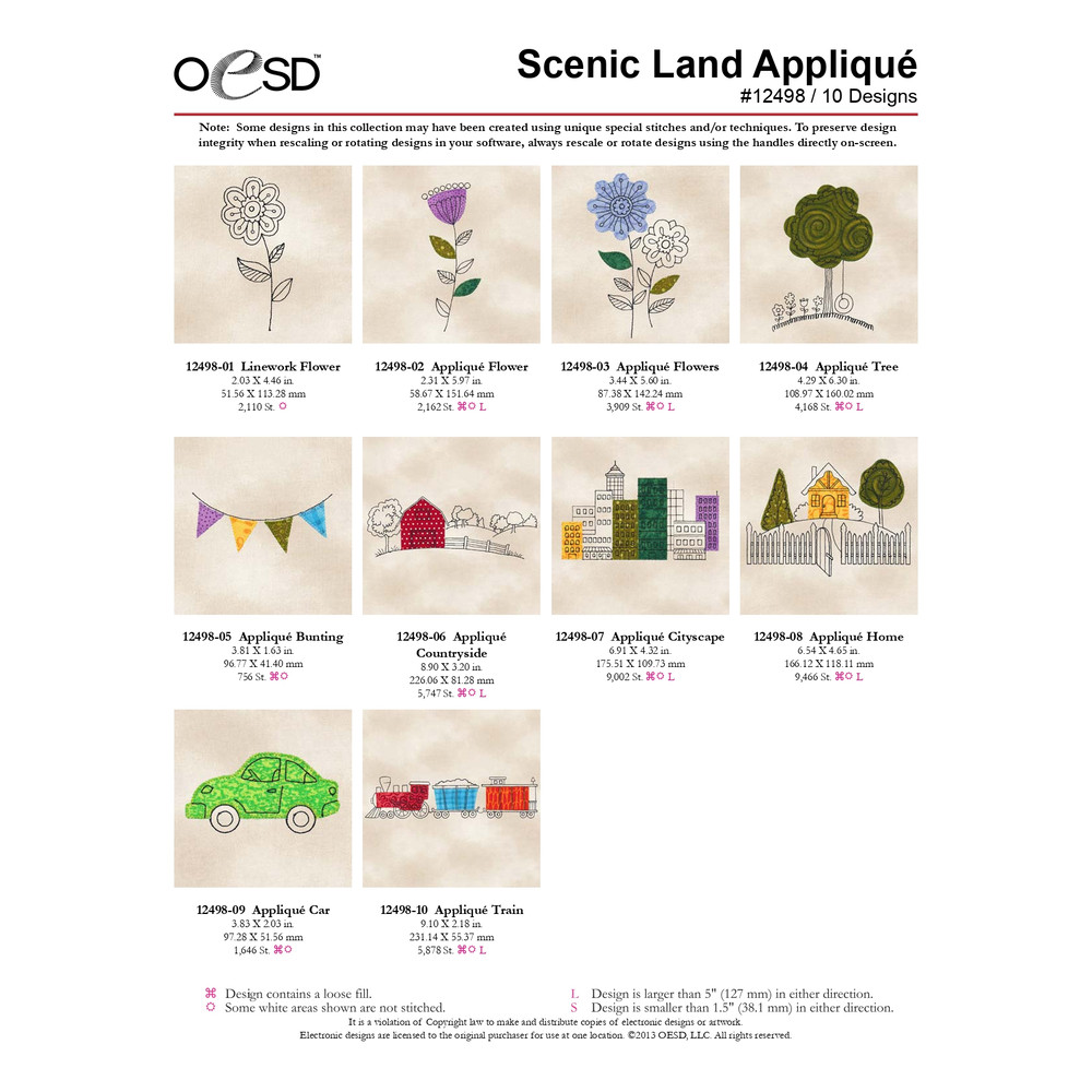 OESD 12498 Scenic Land Applique 0