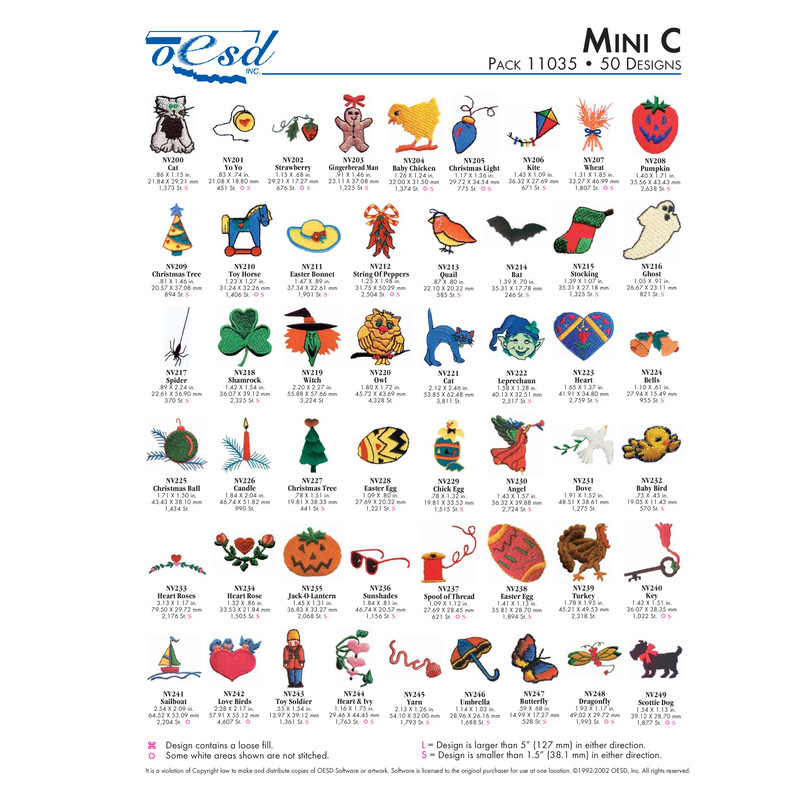 OESD 11035 Mini C Embroidery Pack 0