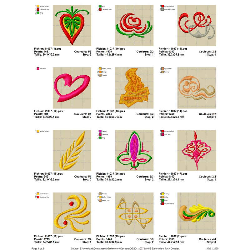 OESD 11037 Mini E Embroidery Pack 0