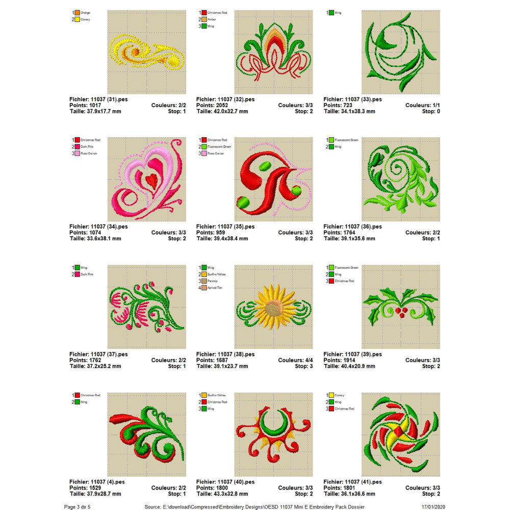 OESD 11037 Mini E Embroidery Pack 2