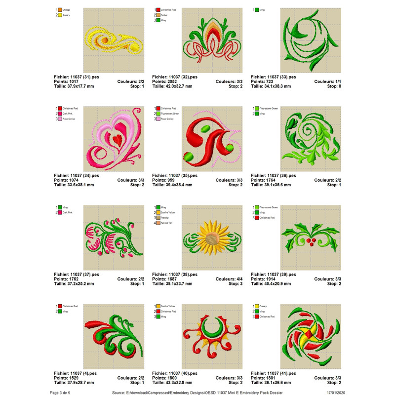 OESD 11037 Mini E Embroidery Pack 2