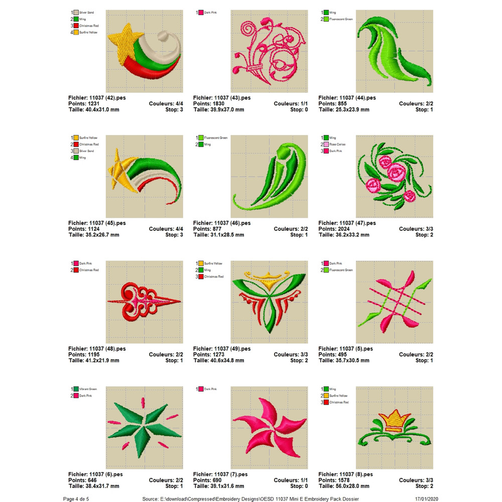 OESD 11037 Mini E Embroidery Pack 3