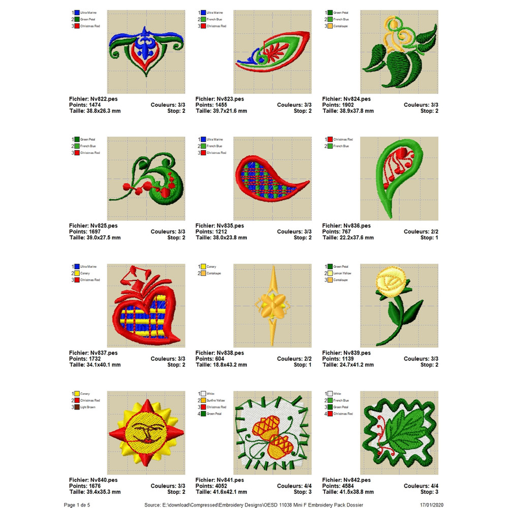 OESD 11038 Mini F Embroidery Pack 0