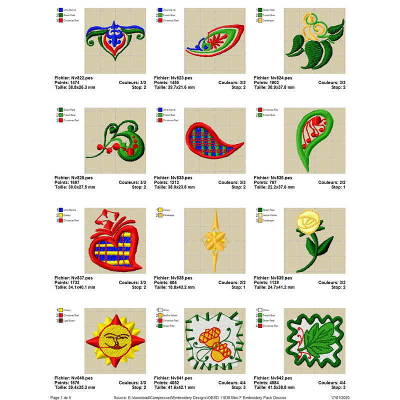 OESD 11038 Mini F Embroidery Pack 0