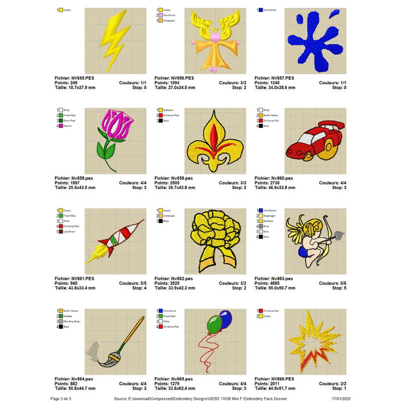 OESD 11038 Mini F Embroidery Pack 2