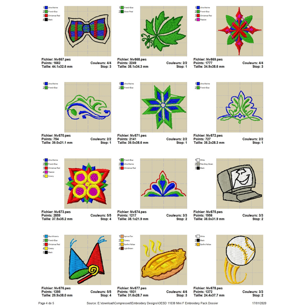 OESD 11038 Mini F Embroidery Pack 3