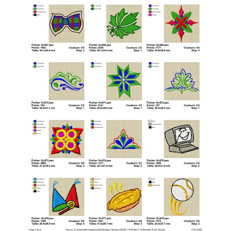 OESD 11038 Mini F Embroidery Pack 3