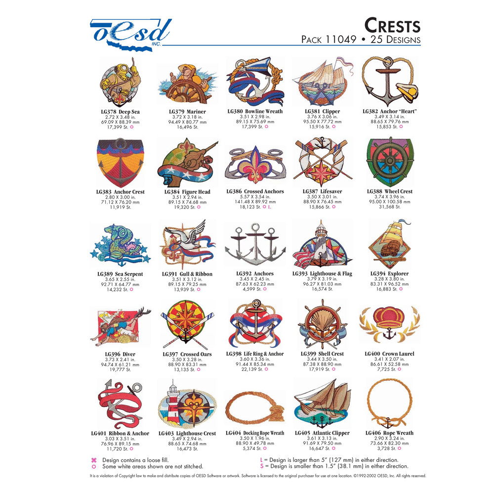 OESD Crest Embroidery Pack 0