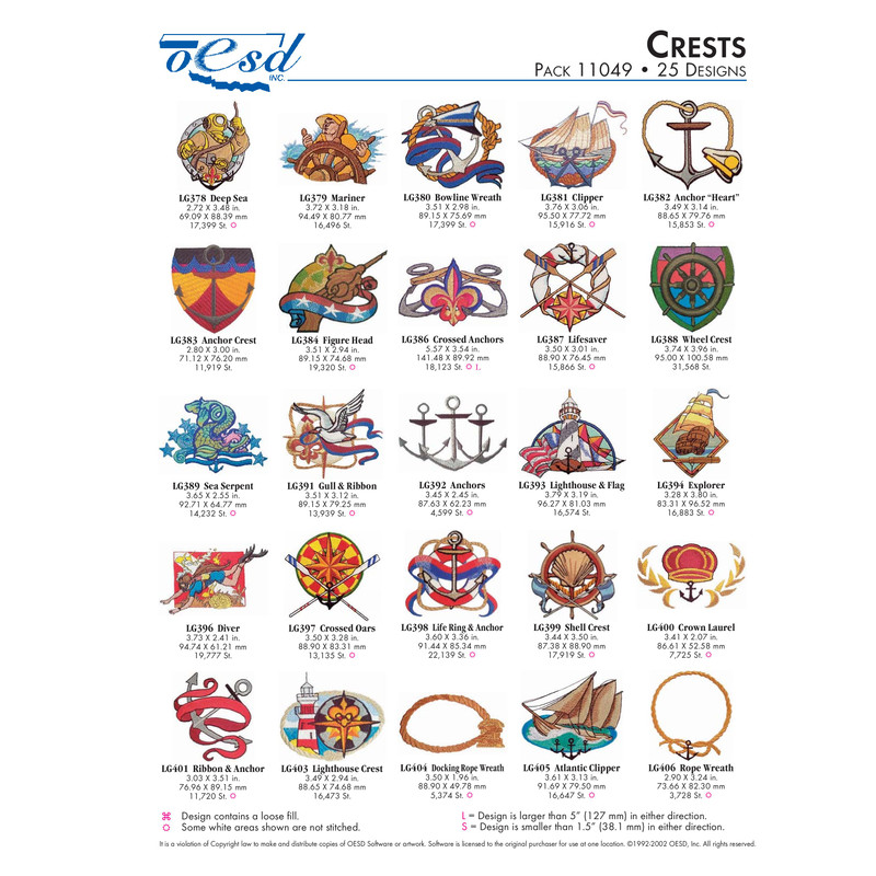OESD Crest Embroidery Pack 0