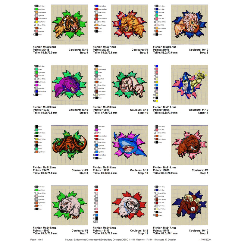 OESD 11411 Mascots 17 0