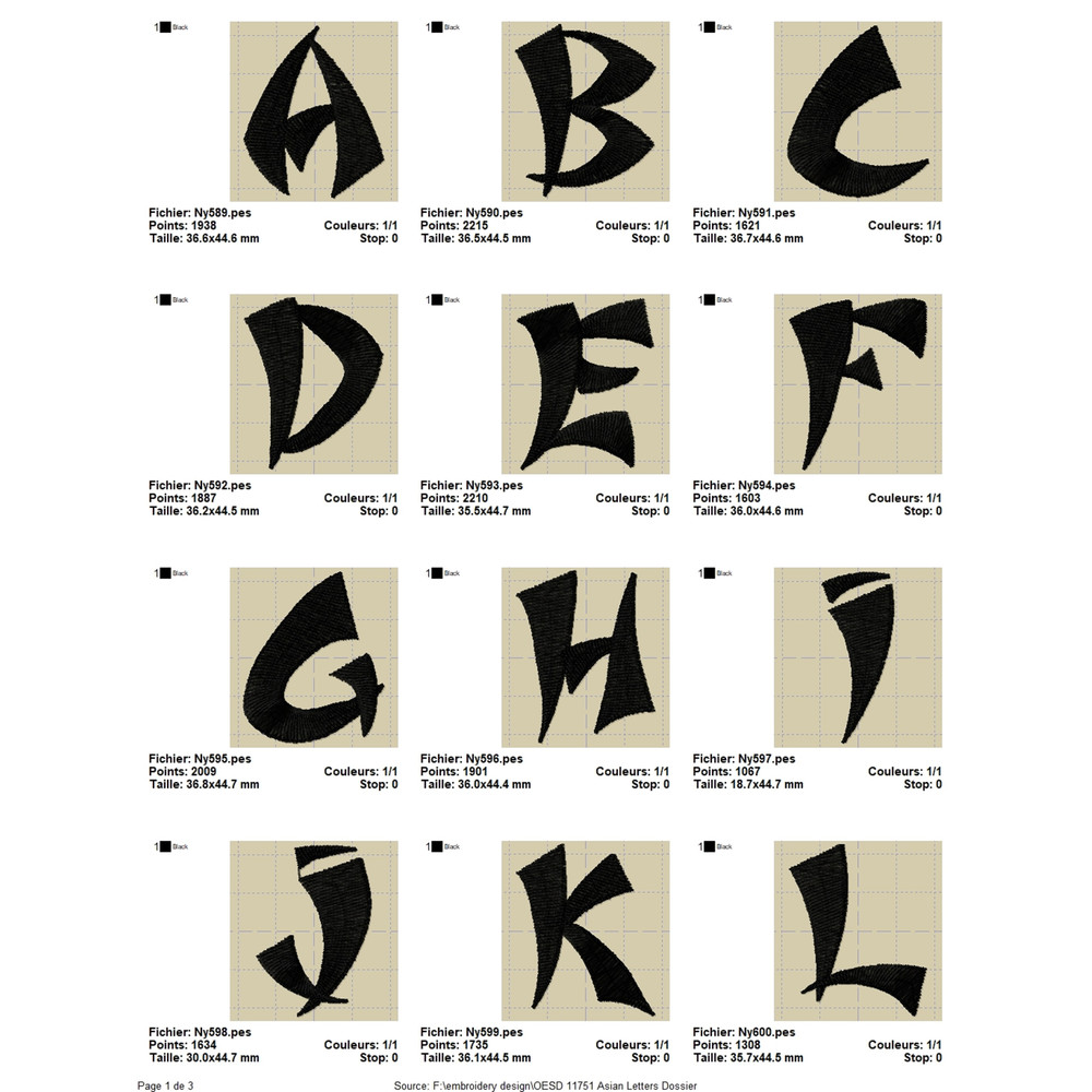 OESD 11751 Asian Letters 1